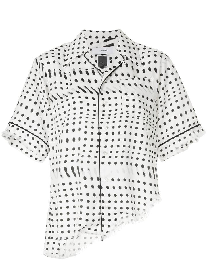Facetasm Dotted Asymmetric Shirt - White