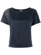Lot78 Line Embroidered T-shirt, Women's, Size: Medium, Blue, Cupro/viscose