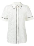 Essentiel Antwerp - Contrast Trim Lace Shirt - Women - Polyamide - 40, Women's, White, Polyamide