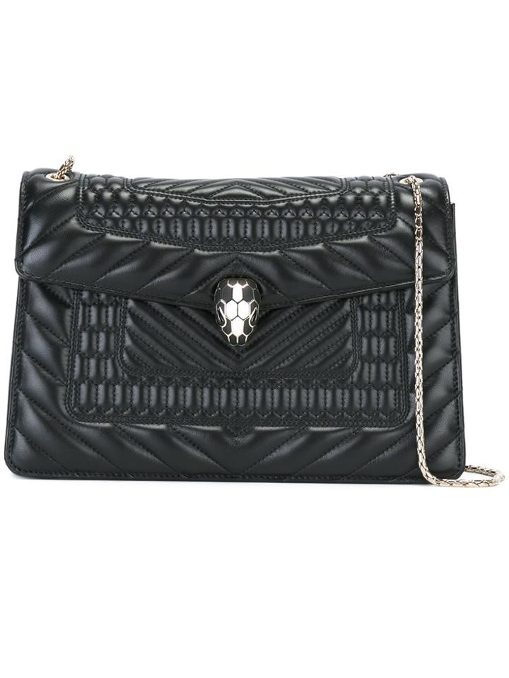 Bulgari Chain Strap Shoulder Bag - Black