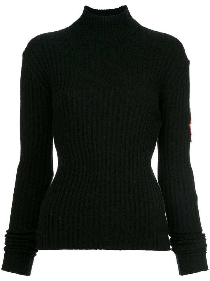 Chanel Vintage Patch Sleeve Knit Top - Black