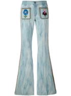 Gucci - Studded Flared Jeans - Women - Cotton - 26, Blue, Cotton