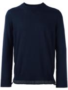 Sacai Drawstring Jumper, Men's, Size: 4, Blue, Polyester/wool