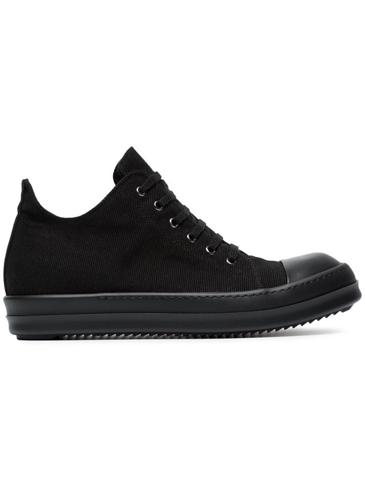 Rick Owens Drkshdw Black Canvas And Leather Sneakers