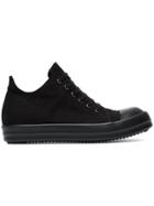 Rick Owens Drkshdw Black Canvas And Leather Sneakers