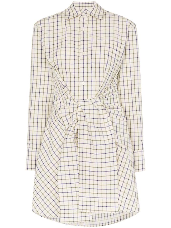 Wright Le Chapelain Relaxed Fit Tie-waist Checked Shirt - Multicolour