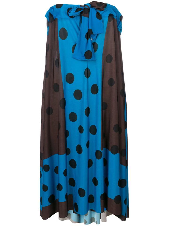 Ter Et Bantine Colour Block Polka Dot Print Dress - Blue