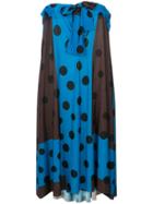 Ter Et Bantine Colour Block Polka Dot Print Dress - Blue