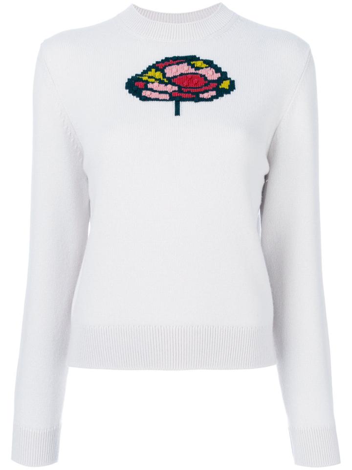 Barrie Floral Intarsia Jumper - White