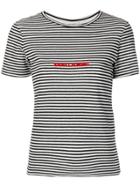 Saint Laurent Logo Striped T-shirt - Black
