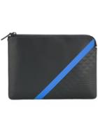 Emporio Armani Contrast Stripe Clutch Bag, Men's, Black, Calf Leather