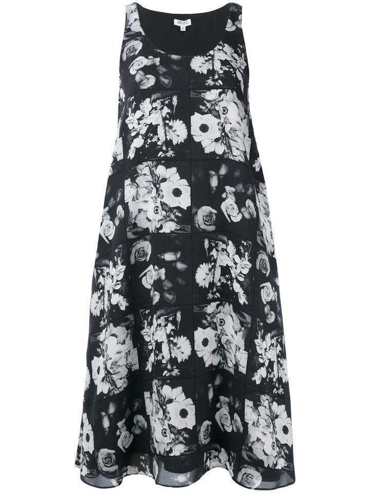 Kenzo Floral Shift Dress, Women's, Size: 40, Black, Silk/polyester