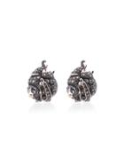 Bibi Van Der Velden 18k Rose Gold, Silver And Diamond Animal Stud