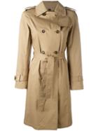Alberto Biani Belted Trench Coat, Women's, Size: 40, Nude/neutrals, Cotton/spandex/elastane