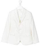 Dolce & Gabbana Kids - Contrast Stitch Trim Blazer - Kids - Viscose/virgin Wool - 8 Yrs, White