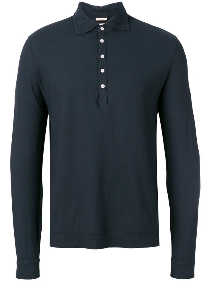 Massimo Alba Long Sleeved Polo Shirt - Blue
