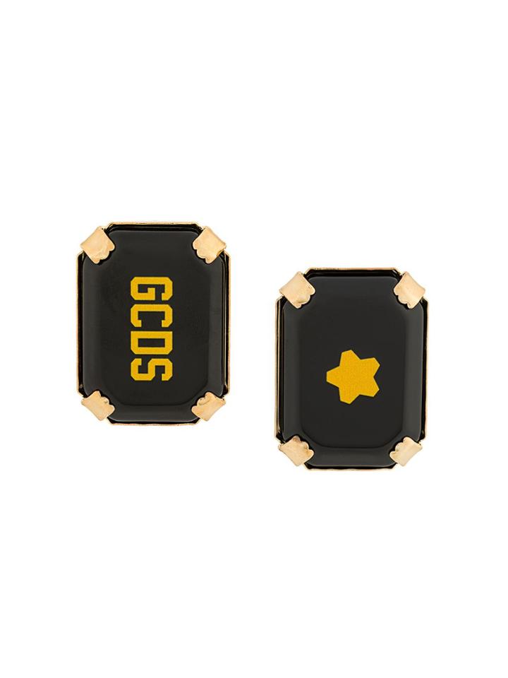 Gcds Star Rocks Logo Earrings - Black
