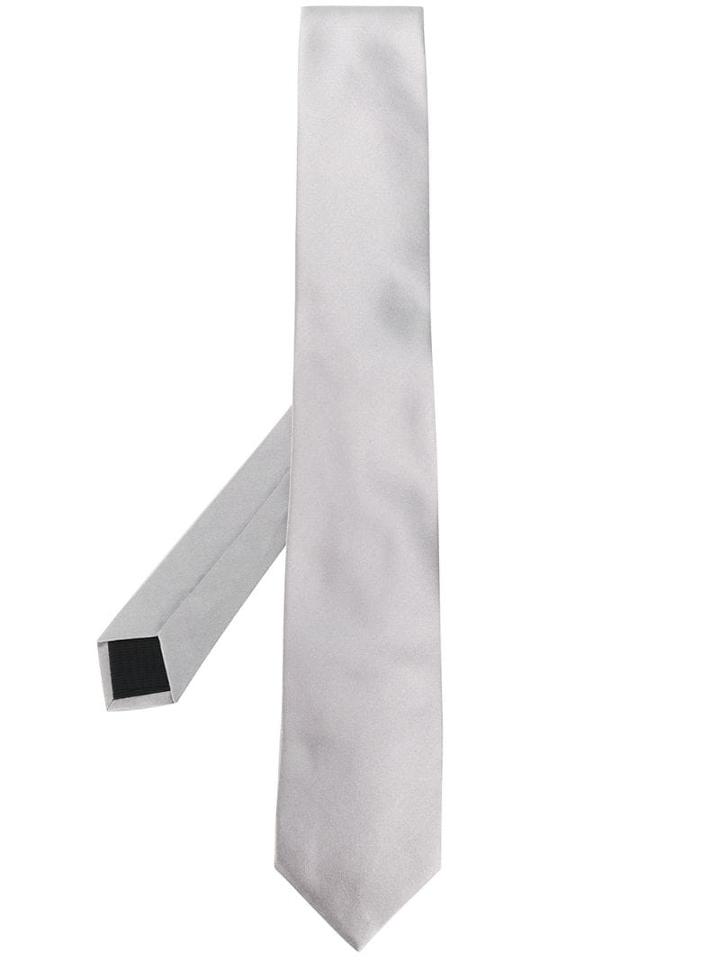 Z Zegna Satin Tie - Grey