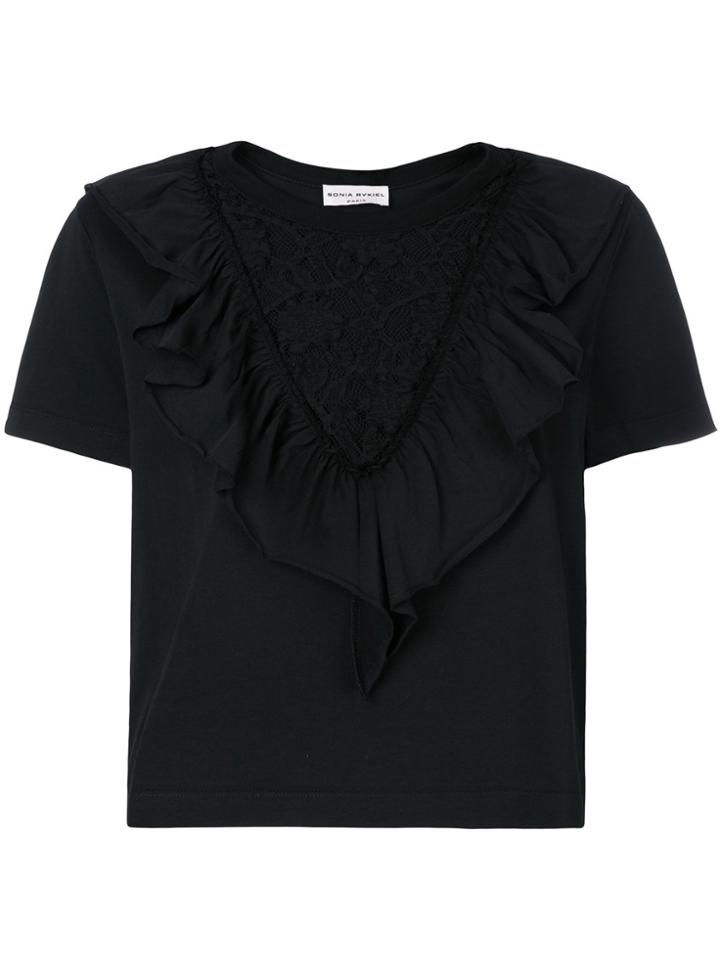 Sonia Rykiel Lace Insert T-shirt - Black