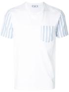 Ami Paris Bi-material T-shirt - White