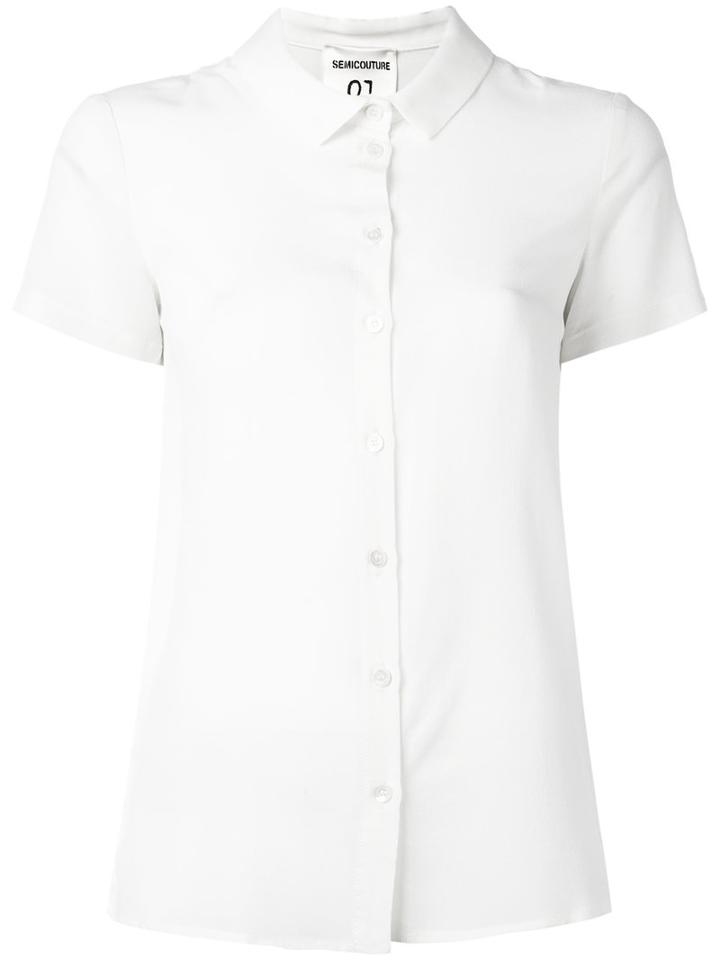 Semicouture Classic Button-down Blouse, Women's, Size: 42, White, Silk