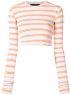 Diesel Black Gold Extended Sleeve Round Neck Crop Top - Yellow &