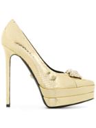 Versace Medusa Platform Pumps - Metallic