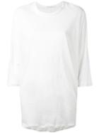 Isabel Benenato - Three-quarters Sleeve Sheer T-shirt - Women - Linen/flax - 40, White, Linen/flax