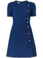 Gucci A-line Button Dress, Women's, Size: 44, Blue, Wool/silk/acetate