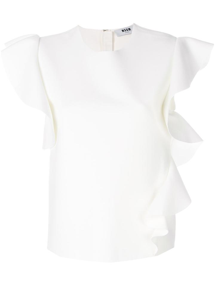 Msgm Ruffle Trimmed Blouse - White