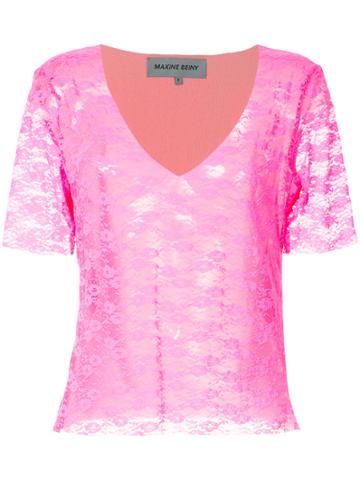 Maxine Beiny Lace Fitted Top - Pink & Purple
