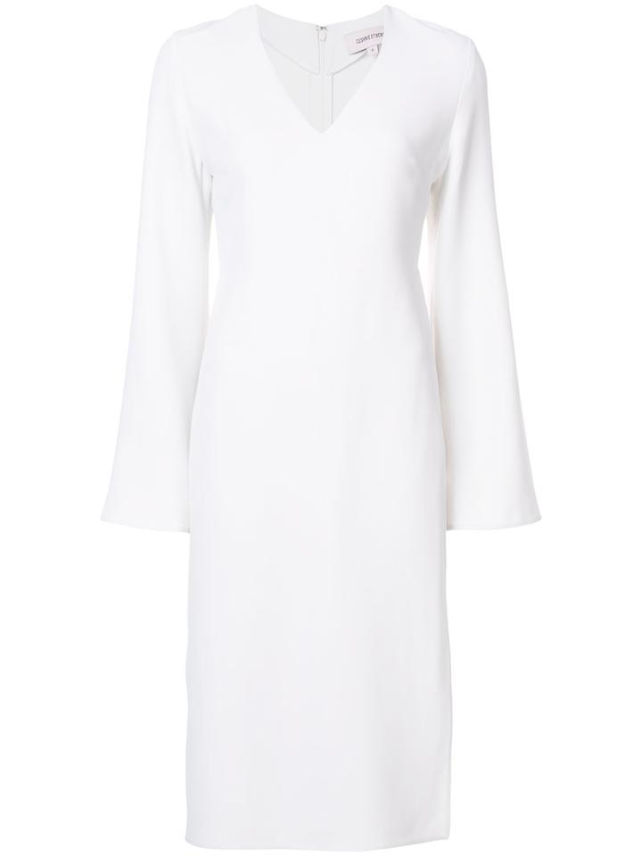 Cushnie Et Ochs - Long Sleeve Split Dress - Women - Spandex/elastane/viscose - 4, White, Spandex/elastane/viscose