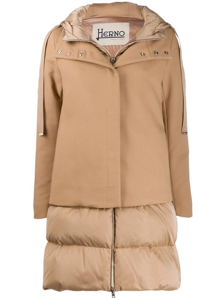 Herno Double Layer Coat - Brown