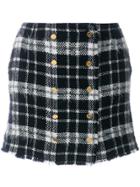 Thom Browne Front-buttoned Lightweight Tweed Mini Skirt - Blue