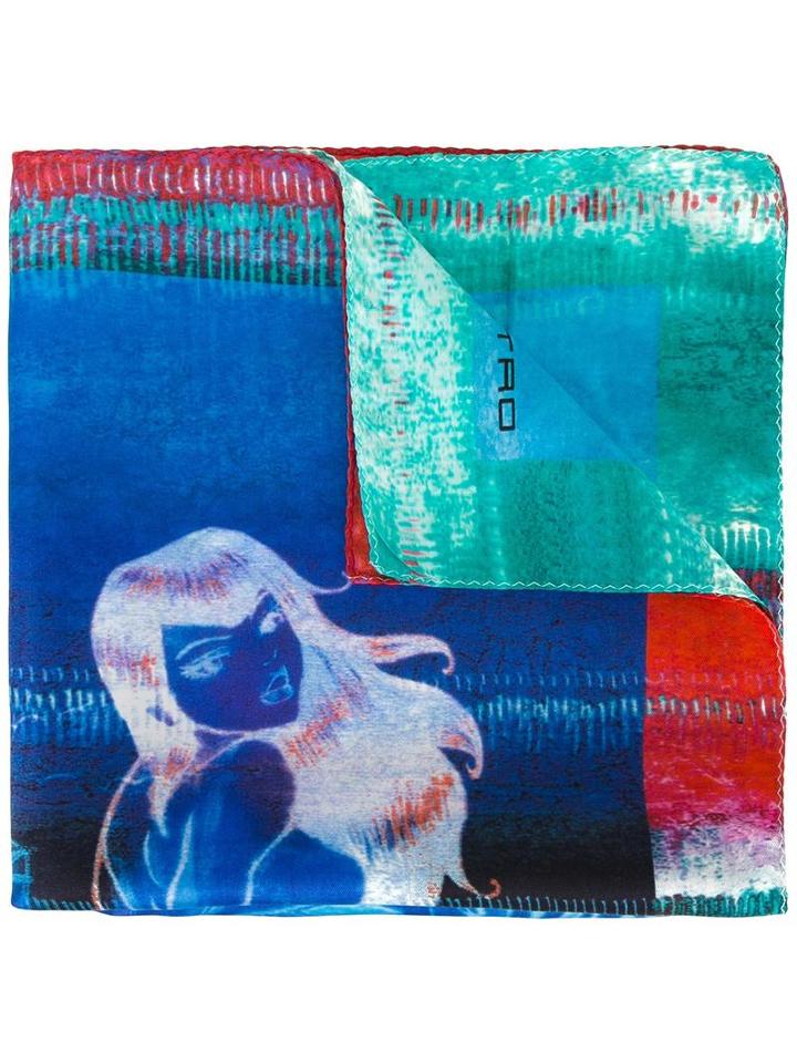 Etro - Mermaid Print Pocket Square - Men - Silk - One Size, Silk