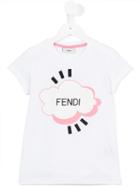 Fendi Kids Logo Print T-shirt, Girl's, Size: 7 Yrs, White