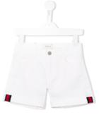 Gucci Kids Web Detail Denim Shorts, Girl's, Size: 12 Yrs, White