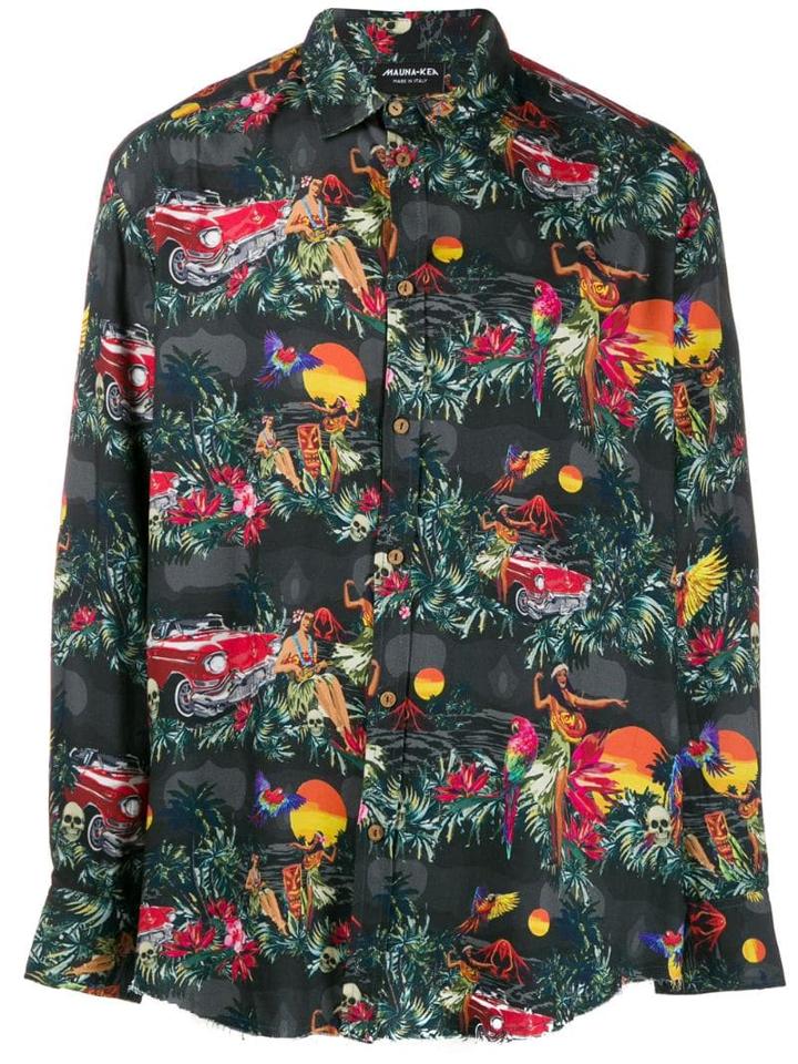 Mauna Kea Hawaii Printed Shirt - Grey