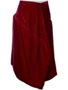 Comme Des Garçons Vintage Velvet Jacquard Padded Skirt - Red