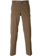 Incotex Front Pleated Trousers, Men's, Size: 48, Brown, Cotton/spandex/elastane