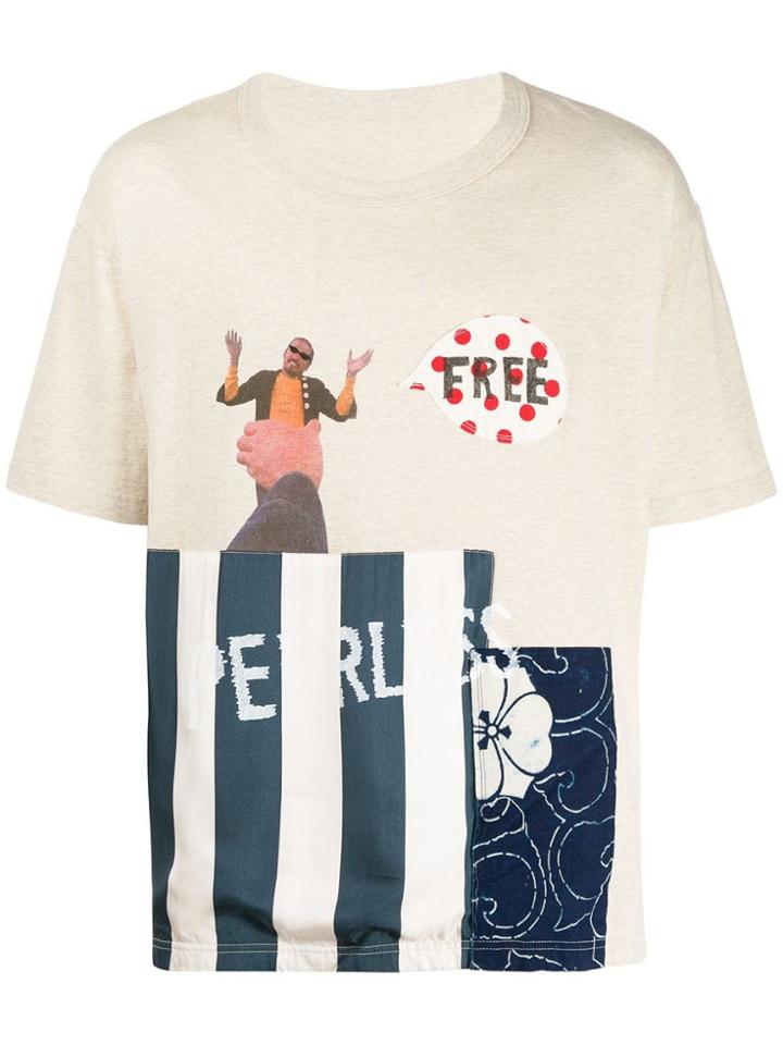 Visvim Mixed Fabric T-shirt - Neutrals