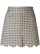 Red Valentino Scalloped Checked Mini Skirt - Nude & Neutrals