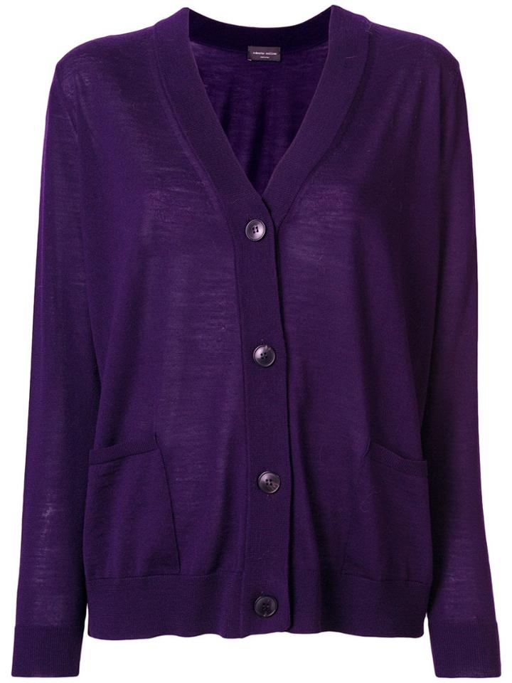Roberto Collina Loose Fit V-neck Cardigan - Purple