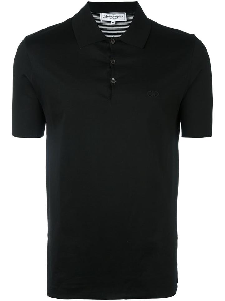 Salvatore Ferragamo Classic Polo Shirt, Men's, Size: Xs, Black, Cotton