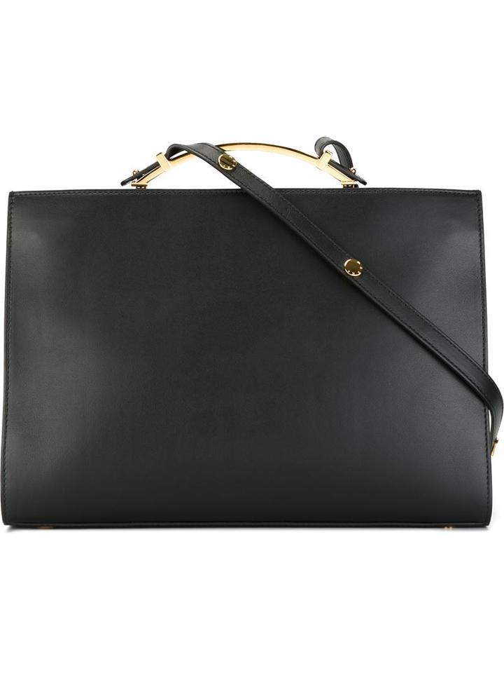 Marni Sculpture Shoulder Bag, Women's, Black, Leather