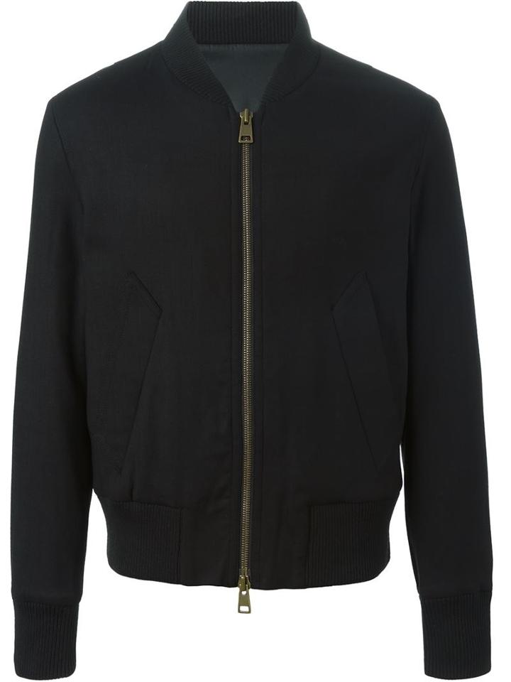 Ami Alexandre Mattiussi Bomber Jacket, Men's, Size: Large, Black, Spandex/elastane/wool
