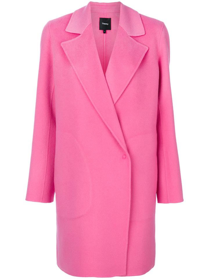Theory Boxy Blazer-style Coat - Pink & Purple