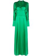 Taller Marmo Elvira Silk Long Dress - Green