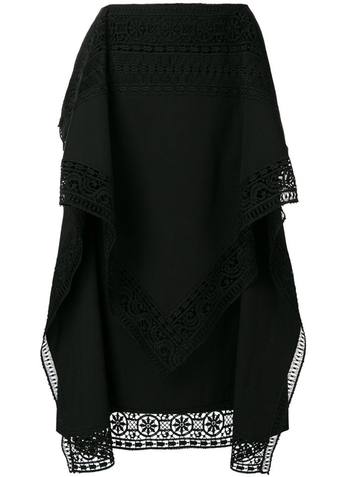 Alberta Ferretti Cut Out Detail Skirt - Black