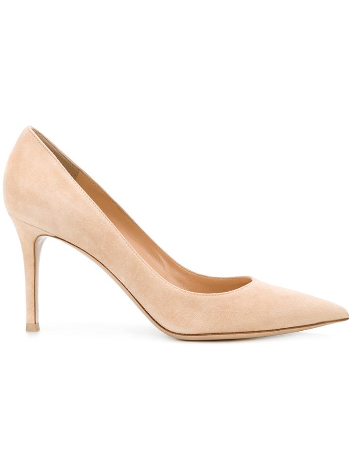 Gianvito Rossi 85 Pointed Pumps - Nude & Neutrals
